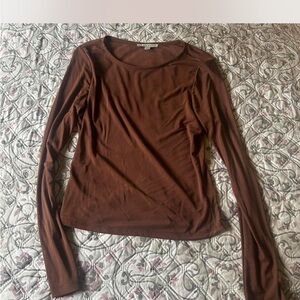 Haute Monde Long Sleeve Top in Chocolate Brown